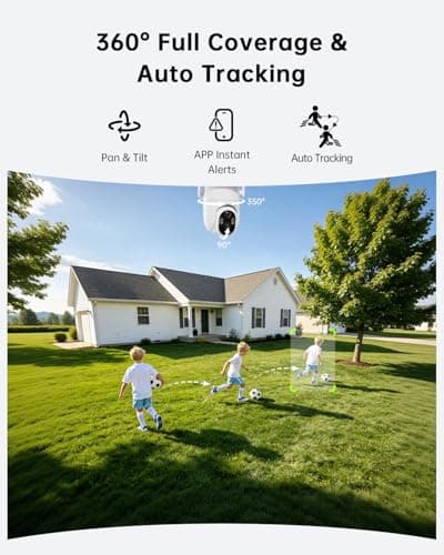 ELYSOO 4K Security Cameras Wireless Outdoor, No Subscription, Solar Camera for Home Security System, Encrypted Local Storage, 360° PTZ with Auto Tracking, Color Night Vision, 4-Cam Kit - Thumbnail 6