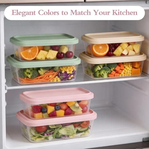 LGTLEBES Silicone Food Storage Containers with Lids, 2-Piece Set (500ml & 900ml) - BPA-Free - Kitchen Organization for Meal Prep, Snacks, Leftovers Freezer, Microwave & Dishwasher Safe (Cream) - Thumbnail 3