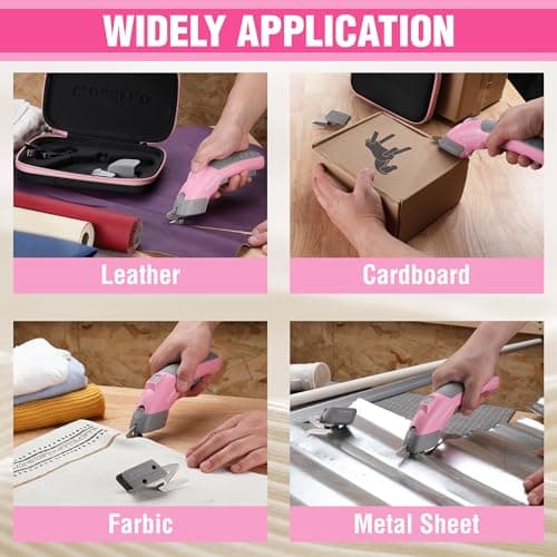 WORKPRO 4V Cordless Electric Scissors With 2 blades, Fabric, Leather, Carpet and Cardboard Cutter, 2000mAh Rechargeable Powerful shears with Storage Case - Thumbnail 6