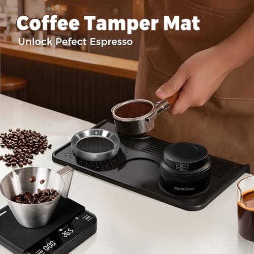 carrottimes Espresso Tamping Mat, Food Grade Silicone Coffee Tamper Mat, 10.43 Inch×5.63 Inch Portafilter Mat for Barista, 7MM Thickened Waterproof and Heat-Resistance Coffee Tamp Mat (Black) - Thumbnail 2