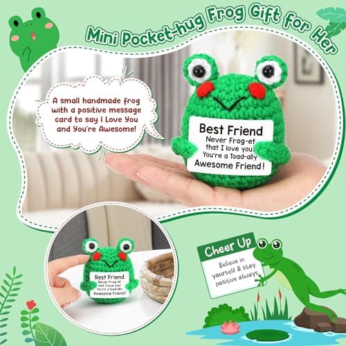 Positive Frog Best Friend Friendship Gifts for Women Men, Back to School - Thumbnail 2