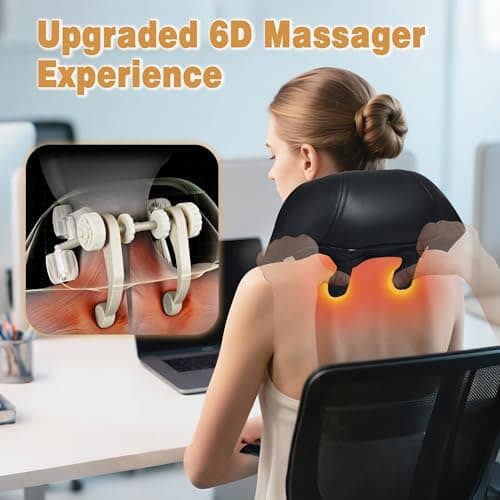 Joyset Neck Massager with Heat, Cordless Shiatsu Neck Massager for Pain Relief Deep Tissue, 6D Kneading Shiatsu Shoulder Massager for Mother's Day, Dad Mom and Friend - Thumbnail 4