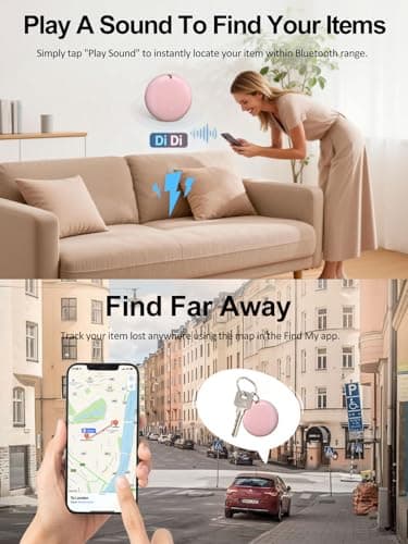 AI.QVOKA Tracker Tags, Item Finder Work with Apple Find My (iOS Only), Waterproof Smart Tag, Key Finder for Luggage, Keys, Wallet, Bike, Bags (Multi-Color, 4 Pack) - Thumbnail 4