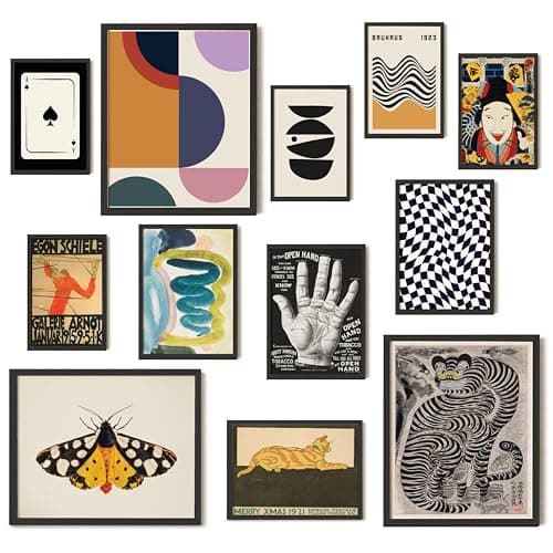 97 Decor Vintage Eclectic Wall Art Collage - Abstract Modern Art Prints For Wall Decor, Cool Funky Pictures Maximalist Paintings Retro Bauhaus Posters Set For Dorm Bedroom Home Decorations (Unframed) - Image 1