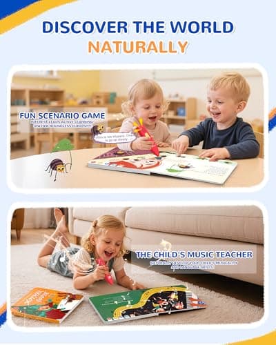 KOKODI Talking Pen Books Set, Interactive Audio Nursery Rhymes with Learning Pen, Educational Sensory Toy, Early Learning Gift for Toddlers Kids, Birthday & Christmas Gifts for Boys Girls Age 2-6 - Thumbnail 5