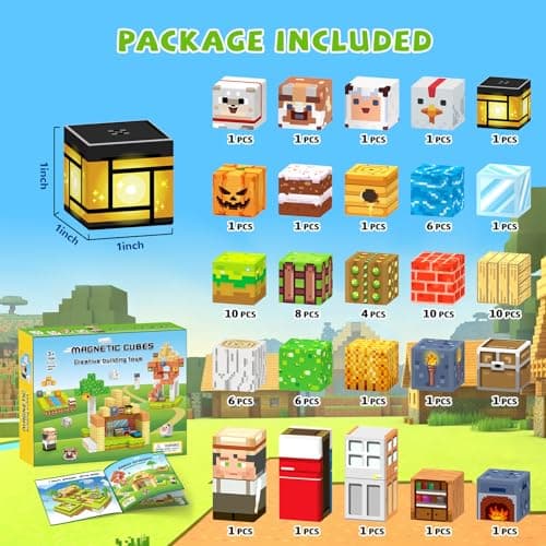 Hiwawind Magnetic Building Blocks Farm Animals, STEM Sensory Magnet Cubes, Montessori Educational Toys for 3 4 5 6 7 8 Year Old Boys & Girls, Birthday Gift - Thumbnail 2