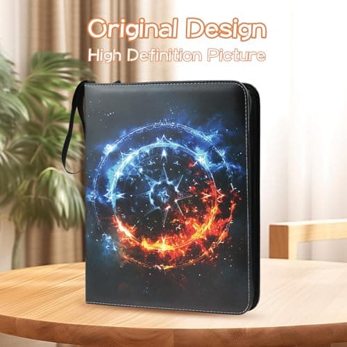 Trading Card Binder 9 Pocket, Fits 900 Cards with 50 Removable Sleeves, Portable TCG Album Folder for Standard Size Game Cards, Sports Card Holder Book for Collectors, Frostfire Fusion - Thumbnail 4