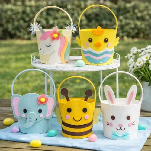 Easter Basket for Kids, Large Cute Animal Gift Basket with Premium Packaging for Egg Hunt, Candy & Toy Gifts, Nursery Toy Storage, Photo Prop & Spring Decorations(Yellow Chick) - Thumbnail 6
