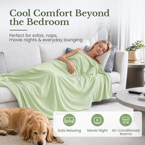 i-baby Outlast® Cooling Blanket Nursery Size, Cooling Comforter with NASA-Inspired Temperature Regulation, Lightweight Summer Cool Blanket for Hot Sleepers & Night Sweats, 40"×60", Forest Green - Thumbnail 6