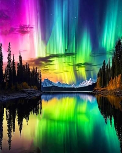 igoodom Paint by Numbers Kit for Adults Beginner – Northern Lights Adult Paint-by-Number on Canvas, DIY Acrylic Painting Set for Home Decor, 16x20in