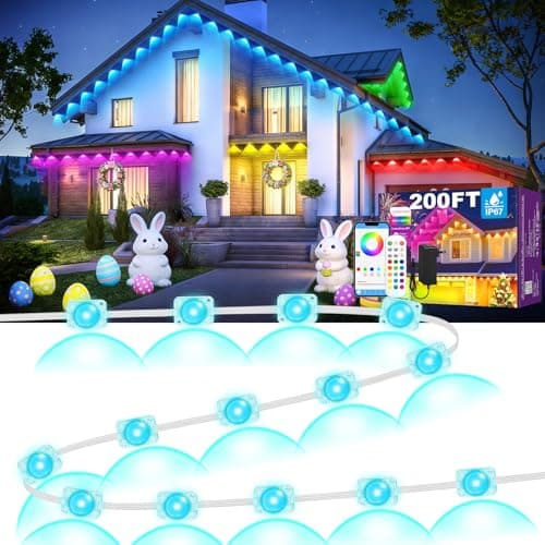 Permanent-Outdoor-Lights-LED-String-Strip-Waterproof-Lighting-Smart-House-Outside-Bedroom-Patio-Room-wall-Floor-Backlight-Lamp-Christmas-Decor-RGB-TV-Sync-Decorations-Holiday-Indoor-Rope-Fairy-200FT - Image 1