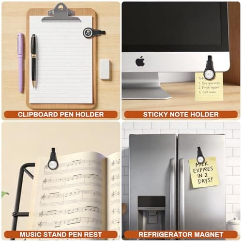 2Pcs Magnetic Leather Bookmarks with Gift Box Magnetic Pen Holder Book Marks Clip Gift for Book Lover Readers Cute Bookmark for Women, Black - Thumbnail 5