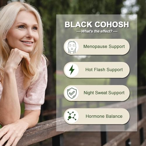 Black Cohosh Gummies for Menopause Hot Flashes - Natural Menopause Relief, Mood Swings & Hormonal Balance - Vegan-Free 60 Gummies - Thumbnail 3