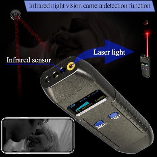 KAXYUYA Hidden Camera Detector GPS Tracker Detector, RF Bug Sweeper Listening Device Detector for Car, Hotel, Meeting Protect Your Privacy - Thumbnail 6