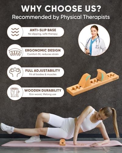 ONUEMP Psoas Release Tool, Fully Adjustable Hip Hook Psoas Muscle Release Tool, for QL, Hip Flexor, Back, Hamstring, Glute, Iliacus and Neck Pain Relief - Deep Tissue Myofascial Release, Wood - Thumbnail 3