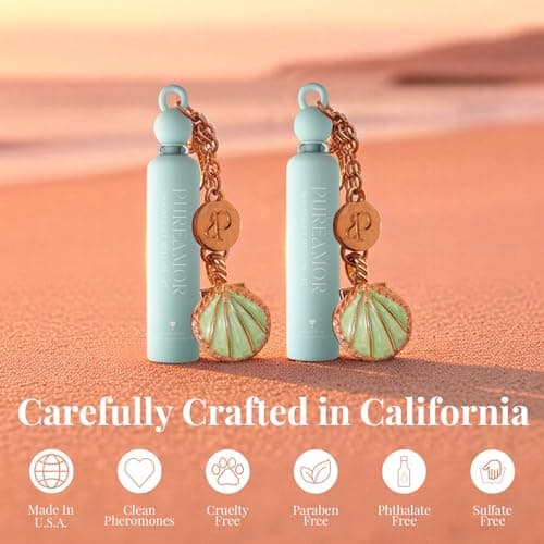 PUREAMOR Pheromone Perfume for Women, Moonlight Mellow 2-Pack Keychain Perfume – Sweet Gourmand Scent with Neroli, Orange Blossom & Marshmallow, Long Lasting Extrait de Parfum, 0.07 oz / 2 ml Each - Thumbnail 5