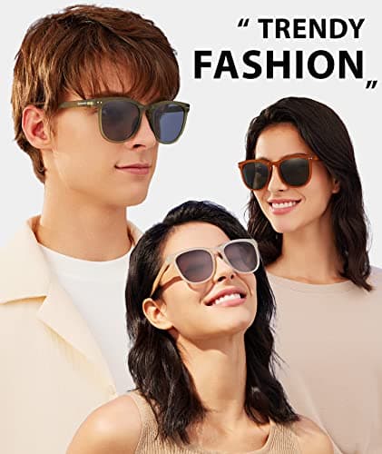 BENEUNDER Polarized Ultra Lightweight Folding Sunglasses for Women Men,UV400 Protection Acetate Frame Sunglasses with Organizer, Sandy - Thumbnail 6