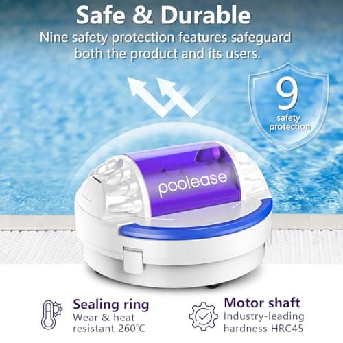 Poolease X1 Cordless Robotic Pool Vacuum, Automatic Pool Cleaner with 45W Dual-Motor, Ideal for Inground Above-Ground Flat Pool, 2L Debris Capacity - Thumbnail 6