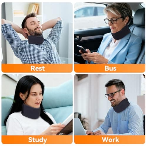 Goldeer Neck Brace for Sleeping, Soft Foam Cervical Collar Neck Support Brace, Keep Vertebrae Stable for Relief of Cervical Spine Pressure for Women & Men(Large) - Thumbnail 5