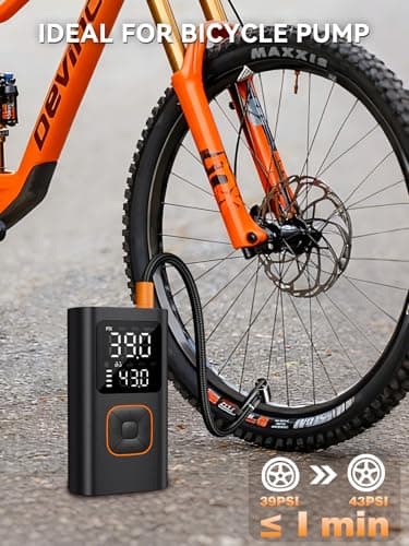 JivDaw Tire Inflator Portable Air Compressor Bike Pump with Digital Dual Values Display, 150PSI Car Tires Air Pump with USB Charging Output for Car Bicycle Motorcycles Scooter Balls - Thumbnail 4