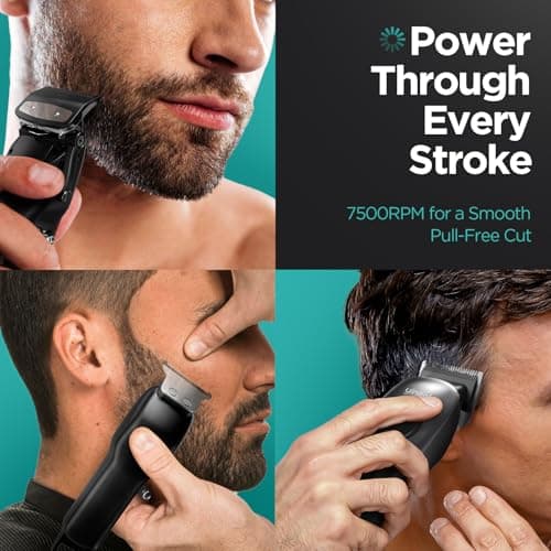 Yineel Hair Clippers for Men, Professional Cordless Clippers & Trimmer Set, Super Quiet, Clippers for Hair Cutting Kit with LED Display, Gift for Men Women Barber Kid - Thumbnail 3