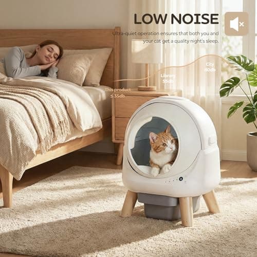 Beokeo Automatic Litter Box, Self Cleaning Litter Box for Multiple Cats with App Control, Dual Safety Protection, Odor-Free Waste Disposal, Includes Trash Bags, White - Thumbnail 5