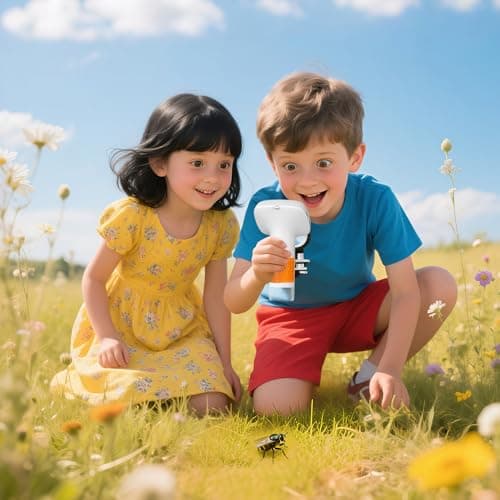 Microscope for Kids,1000X Portable Handheld Microscopes w/Base Stand, 2" HD Screen Pocket Microscope USB Support Camera and PC Video, Digital Microscopes for Kid, Christmas Birthday Gifts - Thumbnail 3