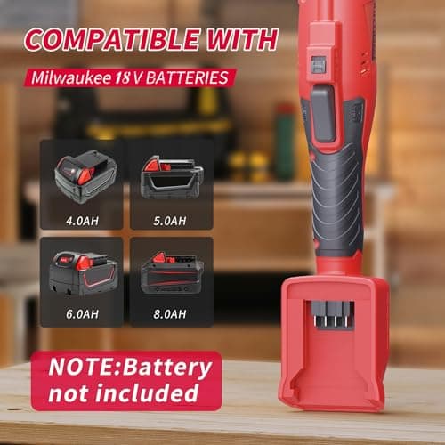 3/8" Cordless Ratchet Wrench Compatible with Milwaukee M18 Battery,42Ft-Lbs Torque Electric Ratchet Set with 220RPM Variable Speed Trigger,8 Sockets,1/4" and 1/2" Adapters,3" Extension Bar(Tool Only) - Thumbnail 2