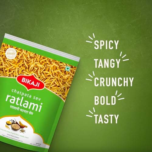Bikaji Aslee Bikaneri Ratlami Bhujia 14.11 oz (400g), Spicy Chatpata Sev Gathiya, Authentic Indian Namkeen Snack, Traditional Bikaner Recipe, Crunchy and Flavorful, Everyday Munching Tea-Time and Party Snack, Vegetarian Ready-to-Eat - Thumbnail 4
