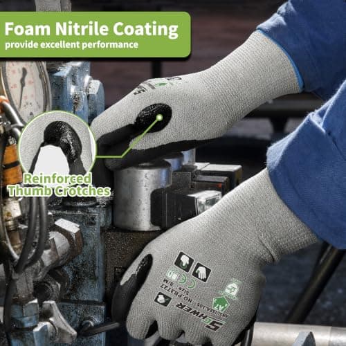 High Level Cut Resistant Work Gloves for High Risk Work, ANSI A7 Cutting Gloves with Reinforced Thumb, Used for WoodWorking, Construction, Non Slip, Durable, Breathable & Cool, L, 1 pair, PR3727 - Thumbnail 3