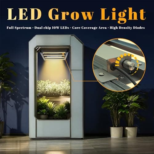 HHNMAHN 120W LED Grow Light Full Spectrum Dimmable for Indoor Plants,13x12.5Inch Hanging Growing Lamp with Adjustable Lanyard,2x2ft Coverage Waterproof Driver for Greenhouse Seedling Vegetable Flowers - Thumbnail 4