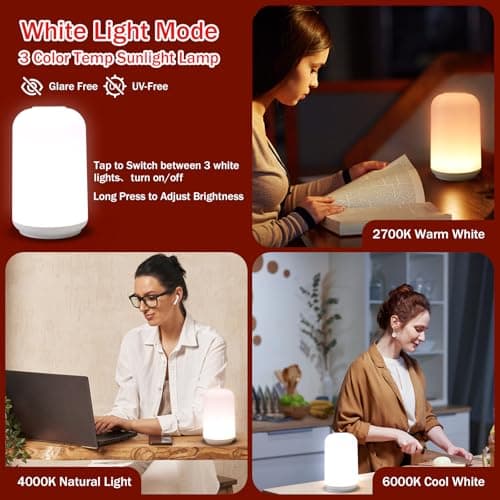 Streamlet 670nm Red Light Night Light for Sleep with Timer, Rechargeable, Dimmable, Sleep Aid Lamp Blue Light Blocking for Improve Sleep, Deep Relaxation, Meditation, Yoga - Thumbnail 5