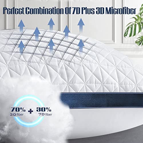 Slybear Pillows Standard Size Set of 2 Cooling Hotel Luxury Bed Pillows for Sleeping 2 Pack, Supportive Breathable Down Alternative Gusset Standard Pillow for Back Stomach or Side Sleepers - Thumbnail 2