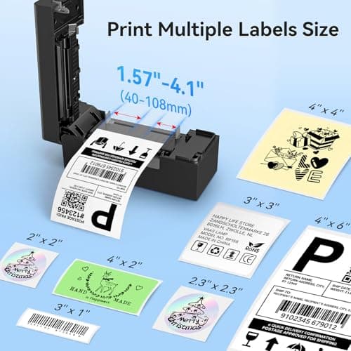 Hoorola Bluetooth Thermal Label Printer, Wireless 4x6 Shipping Label Printer for Small Business & Shipping Packages, Support iPhone, Android, Windows, macOS, Work for Amazon, Ebay, Shopify, Etsy, USPS - Thumbnail 4