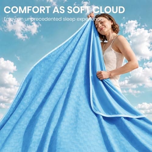 Topcee Cooling Blanket Throw- 50"x60" Summer Cooling Throw Blanket for Hot Sleepers Arc-Chill Q-Max >0.45 Cool Fiber for Night Sweats, Soft Lightweight Sofa Blankets for Kid Adults - Thumbnail 6