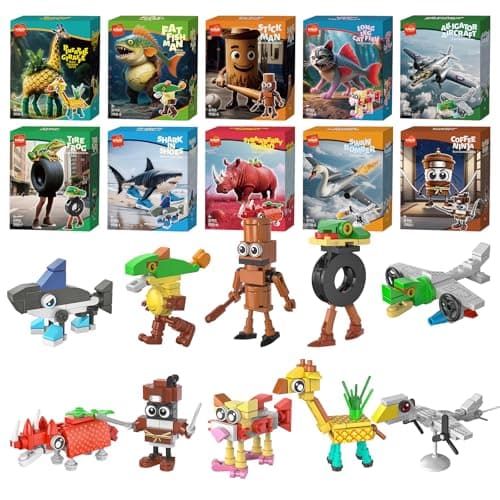 Italian Brainrots Building Block Sets, Party Favors for Kids 4-8 8-12 Tung Tung Tung Sahur Building Set Birthday Goodie Bag Stuffers Classroom Prizes Return Ideal Gifts for Kids Boys Girls Age 6+