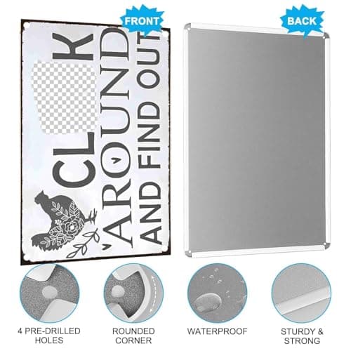 "Funny Chicken Warning Sign - Tin Sign for Farmhouse, Kitchen, Garden, Bar or Pub Decor - 8x12 Inch" - Thumbnail 5