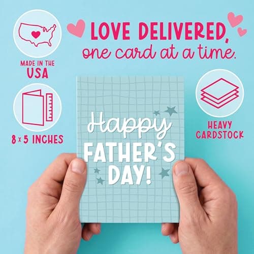 Hadley Designs Happy Father's Day Card from Son or Daughter - Fathers Day Cards from Kids, Fathers Day Card for Son Husband Brother Uncle Son-in-law or Father-in Law - Thumbnail 3