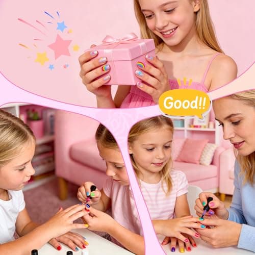 Ranrose 360Pcs Kids Press on Nails for Girls 9-12 years old - Pre-Shaped Clear Suqare Kid Nail Tips,Full Cover Soft Gel Fake Nail for Kids Nail Extensions,Birthday Family Activities,Parties - Thumbnail 6
