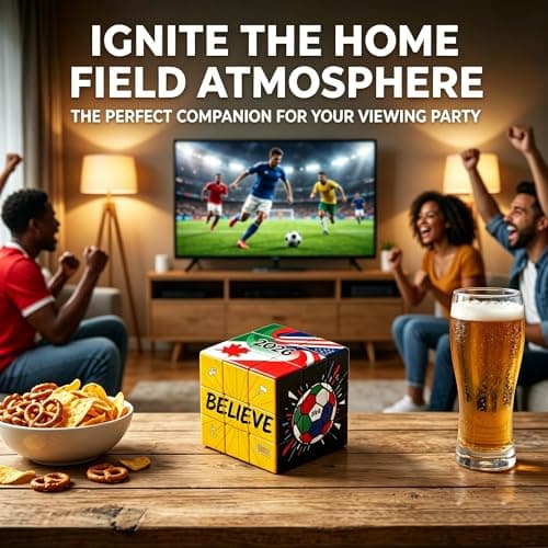 2026 World Soccer Cup 3x3 Cube Puzzle, Unique Football Souvenir Featuring Host Cities & Believe Design, End of Season Soccer Gifts, Coach Desk Decor & Team Party Favors - Thumbnail 4