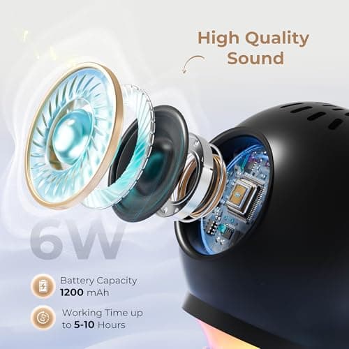 Hotwill Wireless Kids Karaoke Microphone Karaoke Mic Speaker with LED Light - Thumbnail 6