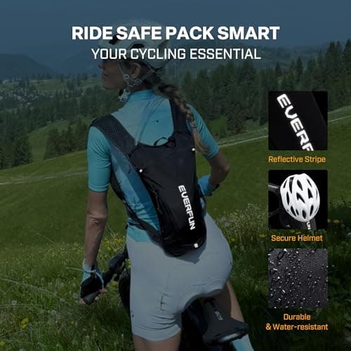 EVERFUN Hydration Backpack Running Vest Small Hiking Water Backpack with 1.5L Water Bladder, Lightweight Reflective Phone Holder Hydro Pack for Trail Running, Biking, Race, Marathons, Gray - Thumbnail 6