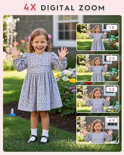 Kids Camera Toys, 1080P HD Toddler Digital Camera,Surround Soft Shell, Mini Camera for 3 4 5 6 7 8 9 Year Old Boys Girls, Christmas Birthday Festival Gift for Kids,with 32GB SD Card - Thumbnail 4