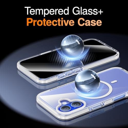 SMARTDEVIL for iPhone 16 Case with 2 Screen Protectors, [Compatible with Magsafe][Anti-Yellowing][Military-Grade Protection] Shockproof Slim Magnetic Phone Case with White Border Design - Thumbnail 6