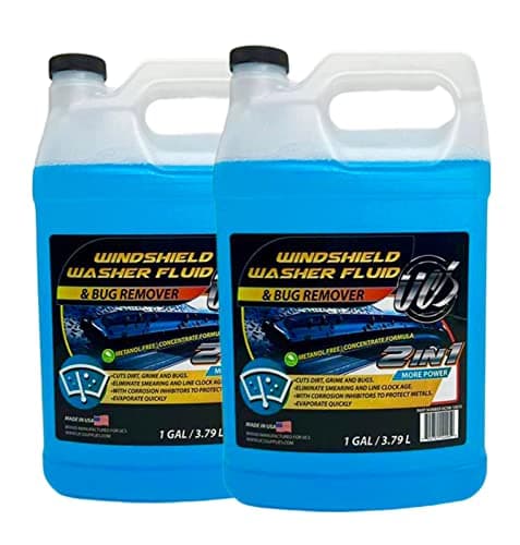 UCS 2-in-1 Windshield Washer Fluid 2-Pack (1 Gallon Each, 256 fl oz Total) – Ready to Use, Streak-Free Formula, All-Weather Cleaning, Removes Bugs, Dirt & Road Grime – Premium Windshield Cleaner - Image 1