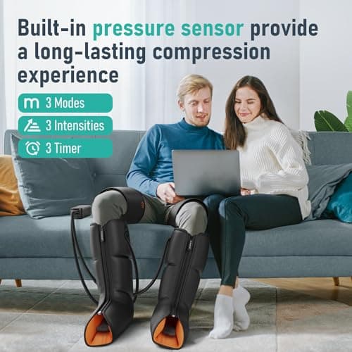 QUINEAR Leg Massager with Compression, 3-in-1 Foot Calf & Thigh Massager and Compression Therapy with Timer, Leg Massage Boots for Circulation and Pain Swelling Edema Relief, FSA-HSA Eligible - Thumbnail 4