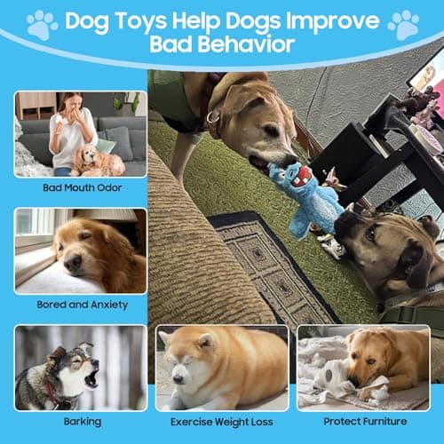 Bzonsmart 5 Pack Squeaky Dog Toys.Tough Plush Chew Toys for Dogs.Interactive Dog Toys to Keep Small Medium Large Breed Dogs Busy .Durable Anti-Boredom Dog Toy for Teething & Playtime. - Thumbnail 5
