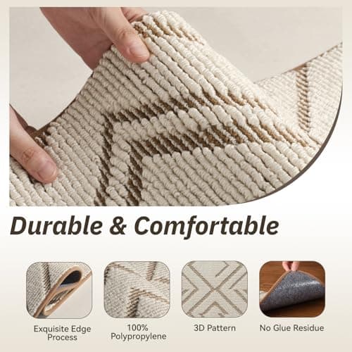 PADOOR Stair Treads Non Slip 15 PCS, 3D Peel and Stick Stair Treads for Wooden Steps Indoor, Residue-Free Adhesive Stair Runner for Kids, Elders & Pets, Washable Carpet for Stairs,8"x30",Brown - Thumbnail 3