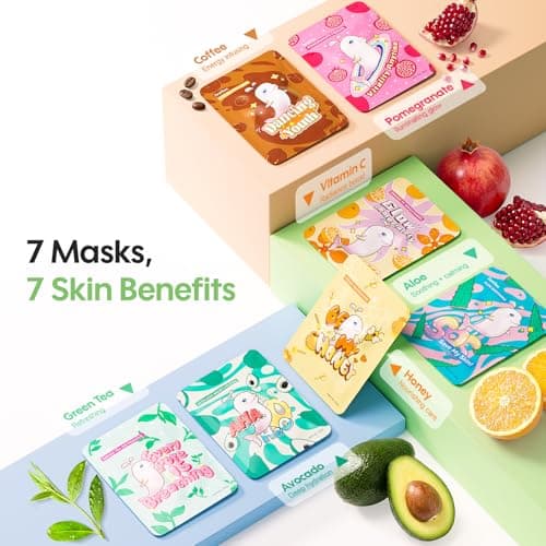 ZealSea Face Masks Skincare for Women, Variety 7Days Facial Sheet Mask Set for Deep Hydrating & Glow, Daily Self-Care Gift & Family Moment for Teens Kids Girls Birthday Party, Safe for all Skin types - Thumbnail 3