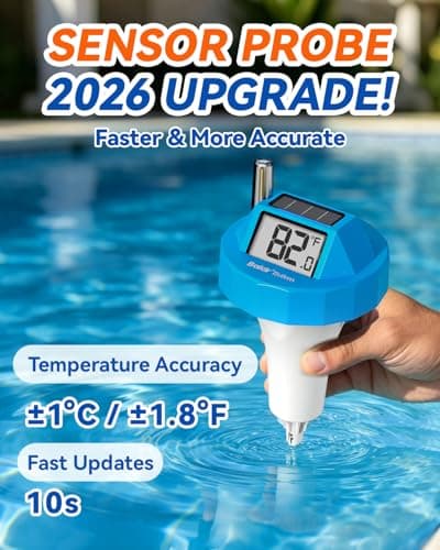 BALDR Wireless Pool Thermometer Floating Easy Read, 2026 Upgrade Solar Powered Water Temperature Gauge with Indoor Monitor, IPX8 Waterproof 500FT Range for Pools,Hot Tubs,Spas, Baths, Aquariums - Thumbnail 5